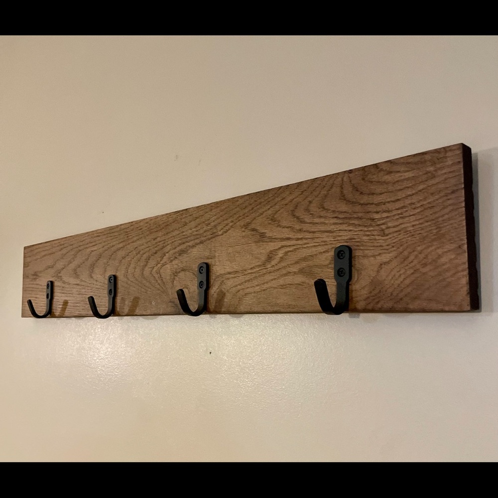 Wall decor with hooks.